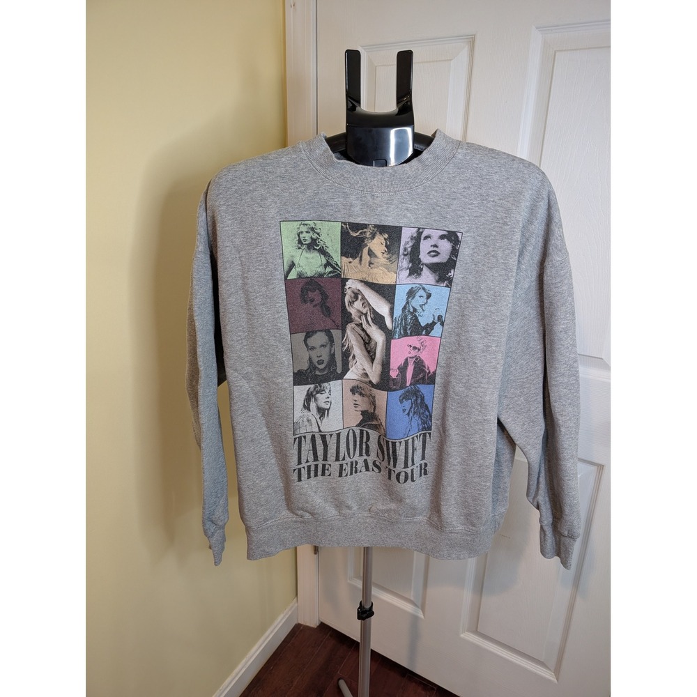 Taylor Swift The Eras Tour Grey Graphic Crew Sweatshirt - Size L